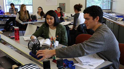 Another group of students working in the classroom