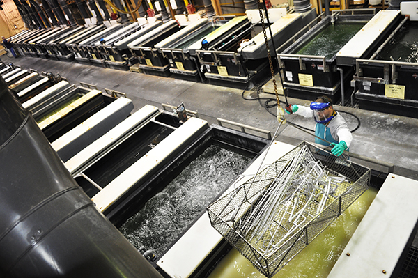 electroplating aircraft factory