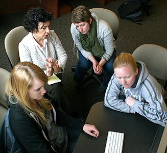 Sheila Webb and students