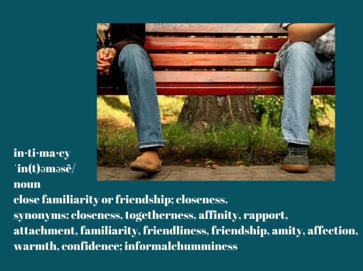 A definition of the word intimacy - Close familiary or friendship.