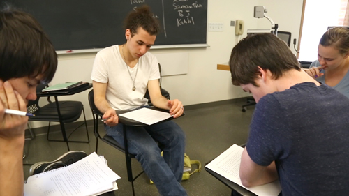 Math 302 Students working in a circle