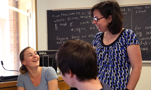 Dr. Treneer checks in with students