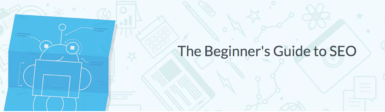 A website header titled 'The Beginner's Guide to SEO'